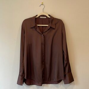 EUC Abercrombie Long Sleeve Satin Button Up Shirt